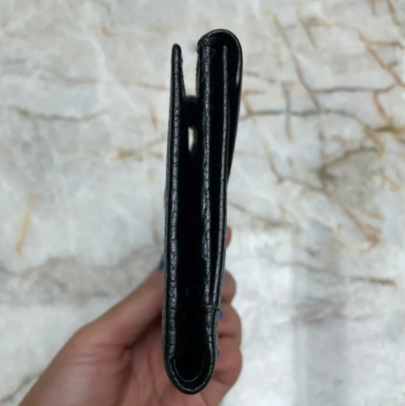 BALLY Black Pebbled Leather Bifold Snap Wallet Made In Italy Mens Women's Unisex - Picture 8 of 13